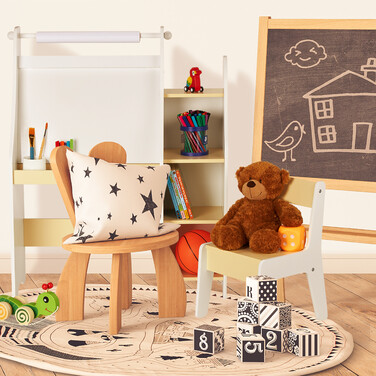 Relaxdays Kindertafel mit Fächern und Stuhl