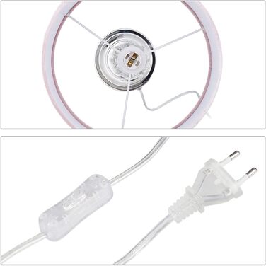 Relaxdays Tischlampe, Samt und Kristall, HxD: 47 x 26 cm, E14-Fassung, Nachttischlampe, indirekte Beleuchtung, rosa