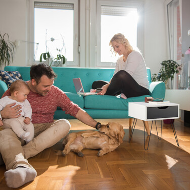 Relaxdays Nachttisch weiß-grau