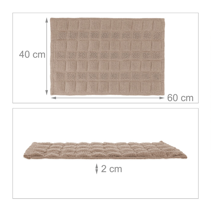 Relaxdays Badematte aus Baumwolle 60x40 cm