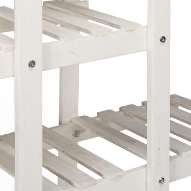 Relaxdays Blumenregal Holz, 5-stufige Blumentreppe, HxBxT: 125x81x25 cm, Shabby, Weiß
