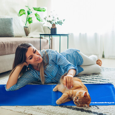 Relaxdays Blaue Kühlmatte für Hunde