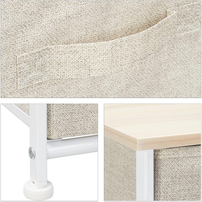 Relaxdays Regalsystem, 5 Schubladen, Metall/Holz, 77,5x83x29 cm, beige, Design A