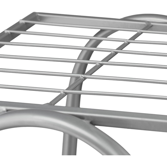 Relaxdays Blumentreppe Metall, Vintage, 83x75x24 cm, 7 Ablagen, Silber