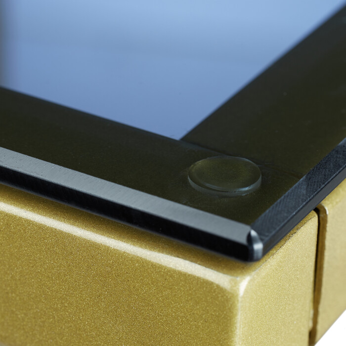 Relaxdays Couchtisch Glas Schwarz & Gold