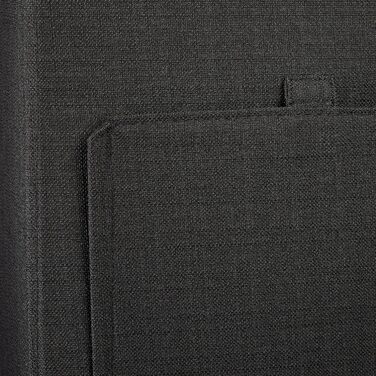 Relaxdays Faltbarer Sitzhocker, Leinen, Aufbewahrungsbox, abnehmbarer Deckel, 38x38x38 cm, Schwarz