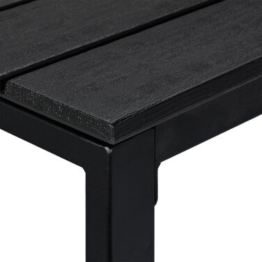 Relaxdays wetterfester Beistelltisch für Balkon, Terrasse & Garten, 39x52x48 cm, klein, Schwarz
