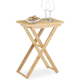 Relaxdays klappbarer Beistelltisch, Bambus, rechteckig, ca. 52x40x31 cm, natur