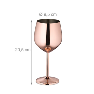 Relaxdays Weingläser Edelstahl 4er Set