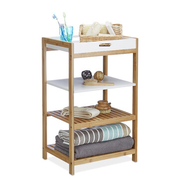 Relaxdays Küchenregal Bambus mit Tablett