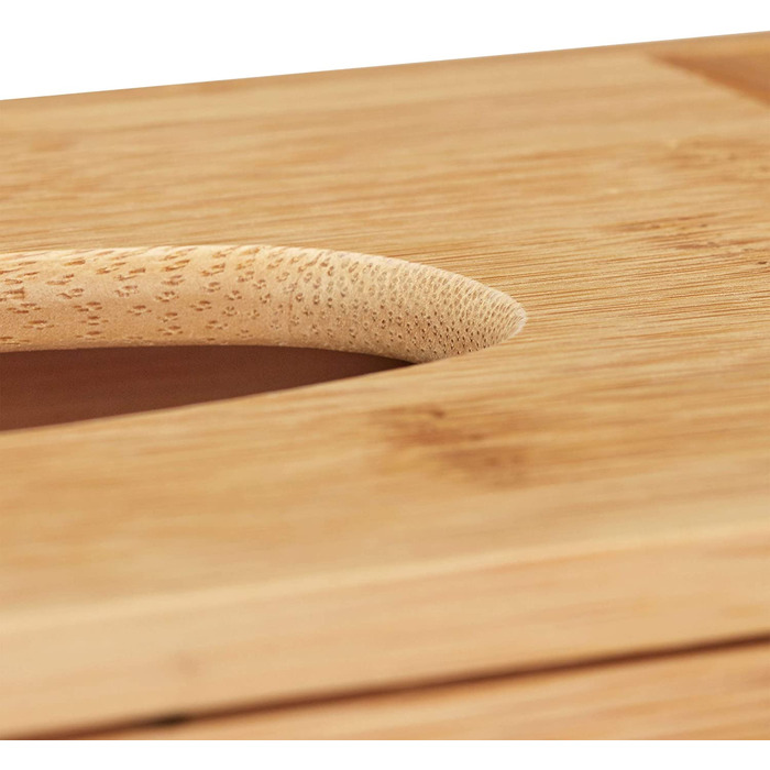Relaxdays Tuchspender, Bad & Büro, 2 Fächer, modern, Bambus Organizer, HBT 9x30,5x14,5cm, Natur, 1 Stück, Hellbraun