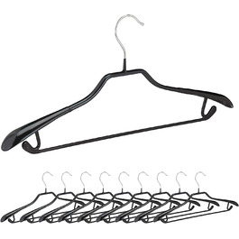 Relaxdays Kleiderbügel für Anzüge, 10er Set, gummiert, Metall, rutschfest, platzsparend, 44 cm, PVC-beschichtet