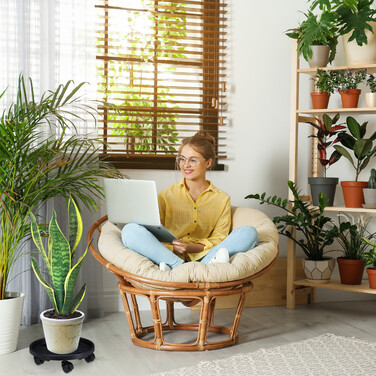 Relaxdays Pflanzenroller Kunststoff groß 2er Set
