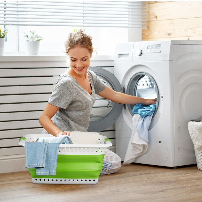 Relaxdays Faltbarer Wäschekorb 36 Liter