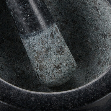 Relaxdays Granit Mörser mit Stößel 20 cm