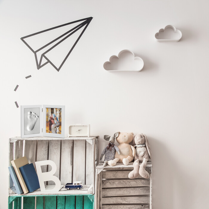 Relaxdays Babybilderrahmen mit Gipsabdruck