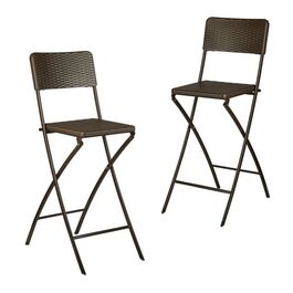 Relaxdays 2er Set Barhocker Rattan