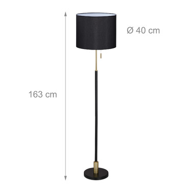 Relaxdays Stehlampe Wohnzimmer schwarz