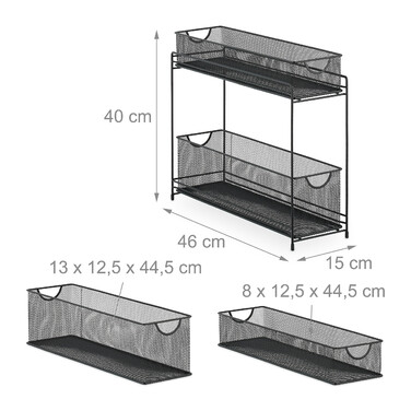 Relaxdays Metall Küchenschrank Organizer