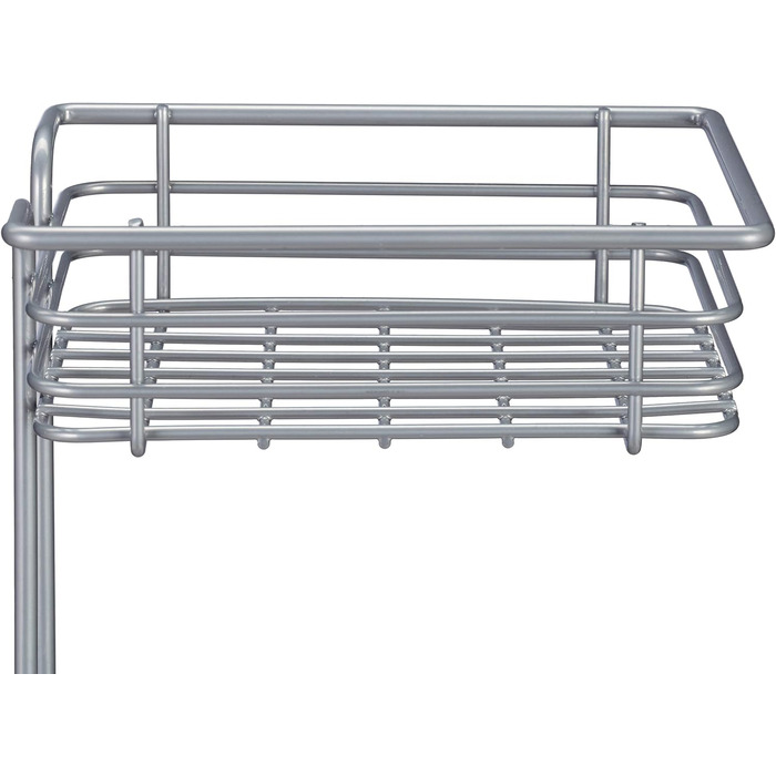 Relaxdays Toilettenpapierhalter stehend, mit Ablage, 3 Rollen Klopapier, modern, Metall, HBT: 57,5x18,5x17,5 cm, silber
