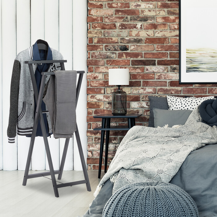 Relaxdays Herrendiener Holz zum Klappen