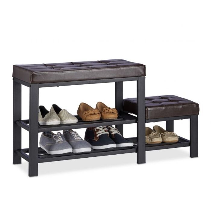 Relaxdays Schuhbank mit Hocker
