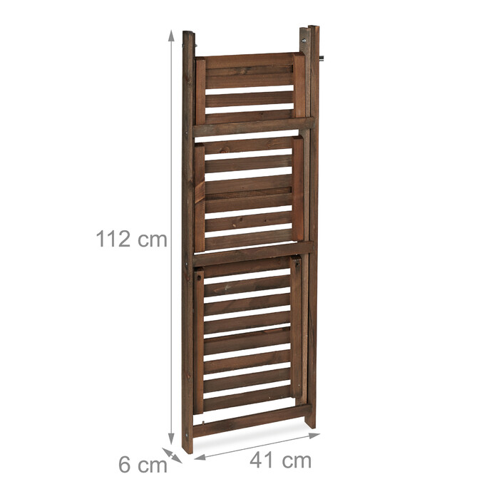 Relaxdays Blumentreppe Holz dunkelbraun