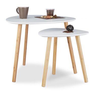 Relaxdays Satztisch 2er Set im nordischen Design