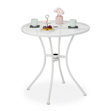 Relaxdays Gartentisch mit Schirmloch
