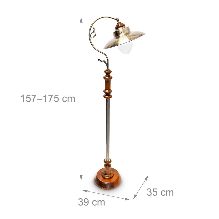 Relaxdays Stehlampe Jugendstil Design Messing