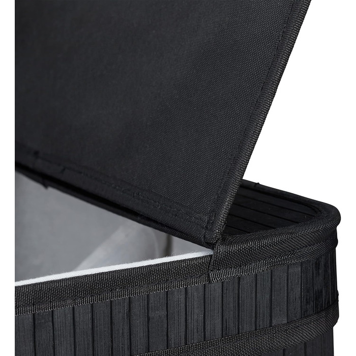 Wäschekorb Bambus, rechteckiger Wäschesortierer, 2 Fächer, faltbar, 95 l