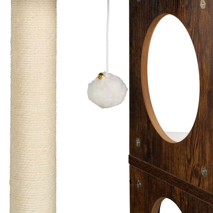 Relaxdays Kratzbaum mit Katzenklo-Schrank 128 cm