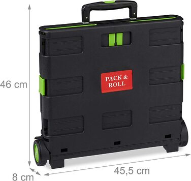 1 x Einkaufstrolley klappbar, Teleskop-Griff, 2 Gummi Rollen, bis 35 kg, Shopping Trolley, Aluminium, ABS, (Grün, 2er Pack)