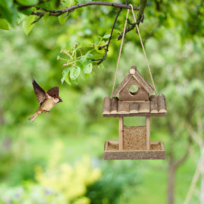 Relaxdays Vogelfutterhaus zum Aufhängen