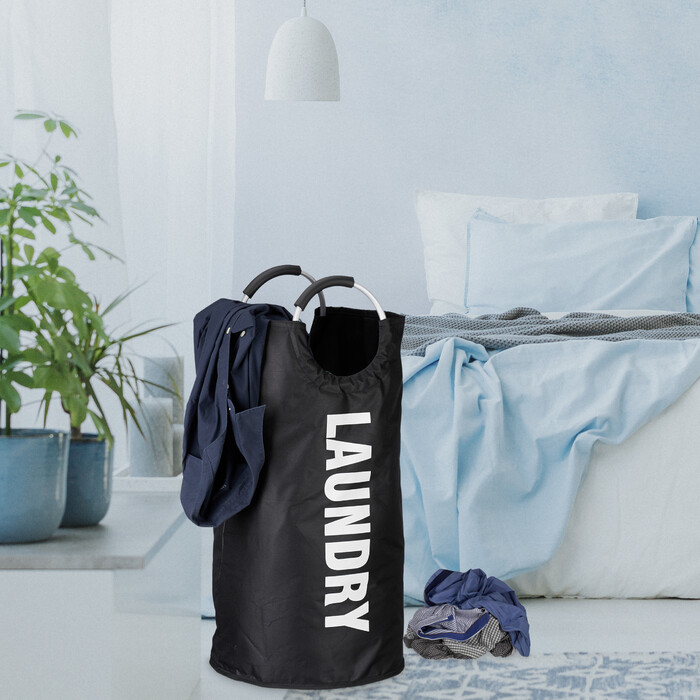 Relaxdays Faltbarer Wäschekorb mit Henkel