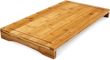 Relaxdays Bambus Schneidebrett 4,5x52x29cm mit Saftrinne, natur