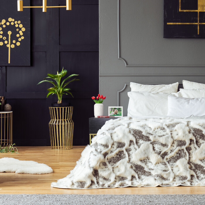 Relaxdays Nachttisch schwarz mit Schublade