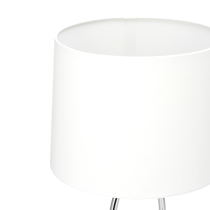 Relaxdays Tischlampe silber mit Schirm