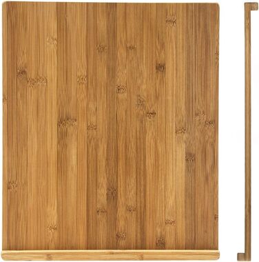 Relaxdays Bambus Tranchierbrett, 2,5 x 38 x 45 cm, doppelseitig verwendbar, messerschonend