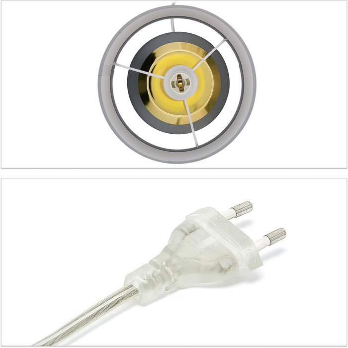 Relaxdays Nachttischlampe Touch dimmbar, moderne Touch Lampe, 3 Stufen, E14, Tischlampe, HxD: 32,5 x 18 cm, grau- (Gold)