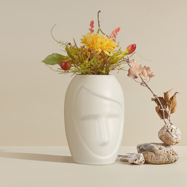 Relaxdays Blumenvase Gesicht