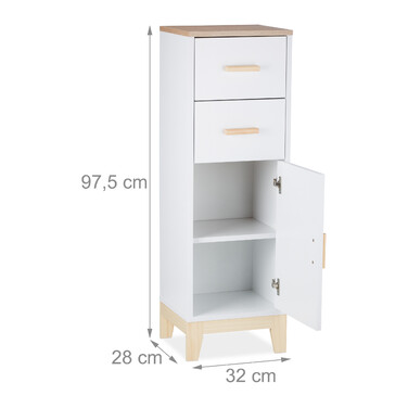 Relaxdays Badezimmerschrank mit 2 Schubladen