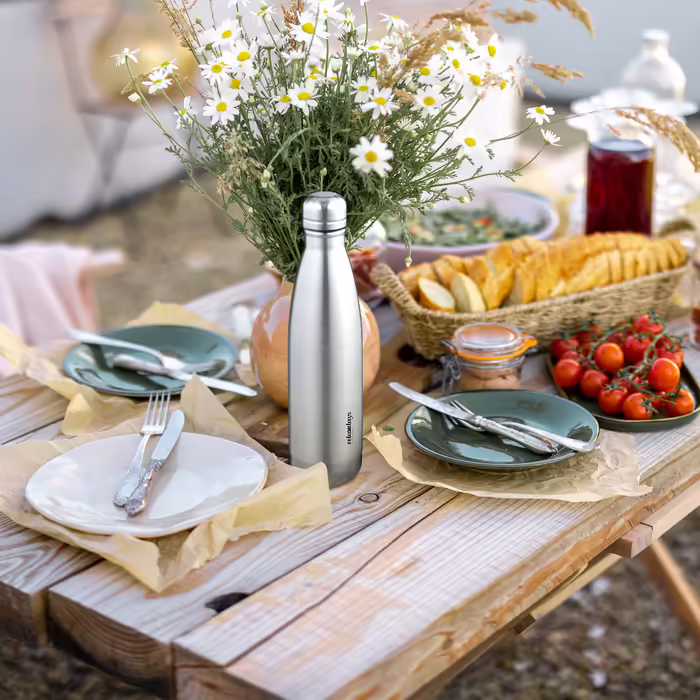 Relaxdays Trinkflasche Edelstahl 500 ml