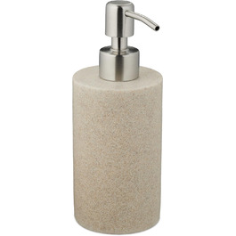 Relaxdays Seifenspender, 180ml, nachfüllbar, Bad/WC/Küche, Flüssigseifenspender, Polyresin, Edelstahlpumpe