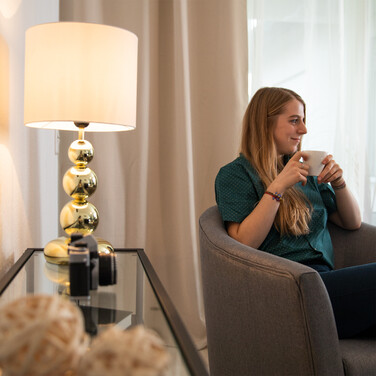 Relaxdays Tischlampe Gold