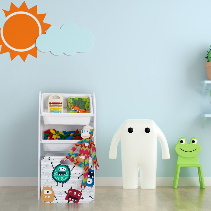 Relaxdays Schmales Kinderregal mit Monstern
