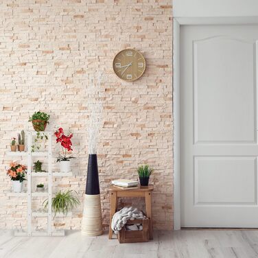 Relaxdays Blumenregal Holz, 5-stufige Blumentreppe, HxBxT: 125x81x25 cm, Shabby, Weiß