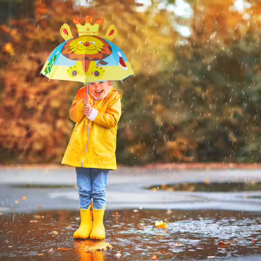 Relaxdays Kinderregenschirm mit 3D Motiv