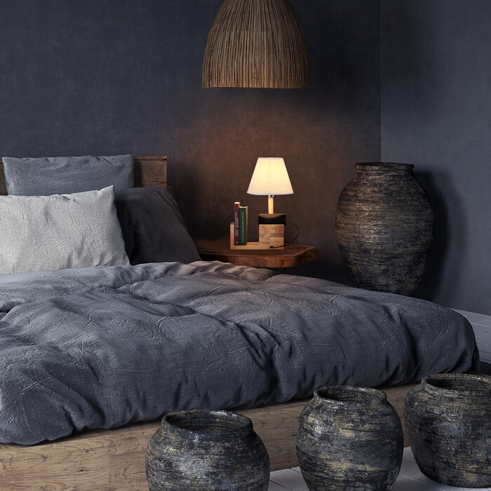 Relaxdays USB Tischlampe aus Holz