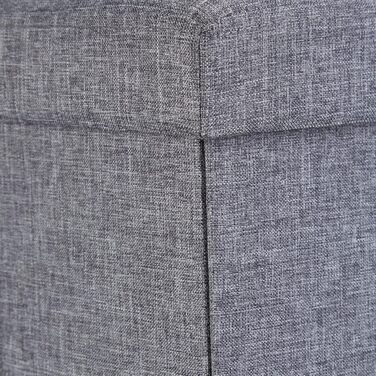 Relaxdays Faltbarer Sitzhocker, Fußablage, Sitzwürfel aus Leinen, mit Deckel, 38x38x38 cm, dunkelgrau